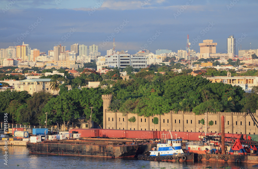 Port, fortress, city. Santo Domingo, Dominican republic