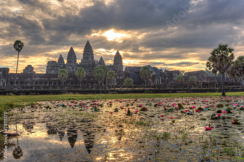 Sunrise at Angkor Wat Temple  Siem Reap  Cambodia