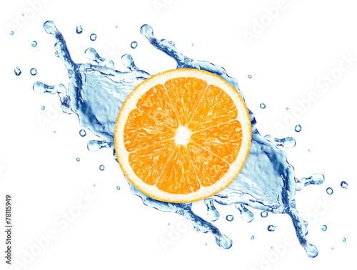 water splash and orange