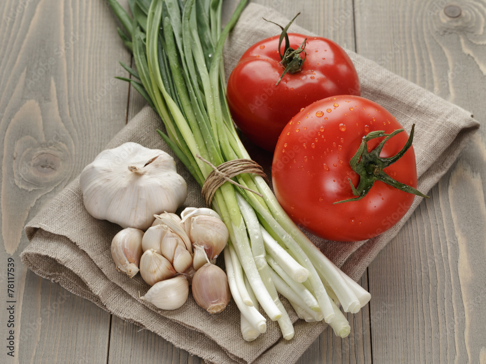fresh organic vegetables for salad or bruschetta fresh organic vegetables for salad or bruschetta