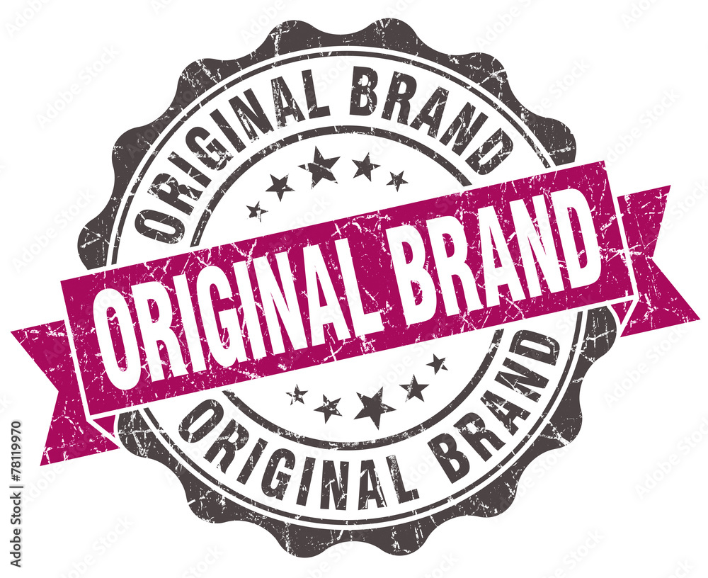 Obraz premium original brand grunge violet seal isolated on white