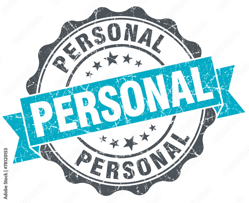 Obraz premium personal vintage turquoise seal isolated on white