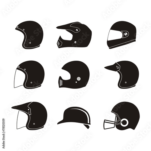 helmet silhouette - helmet icon sets