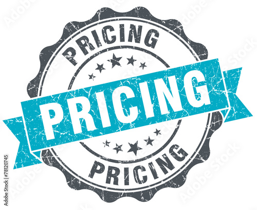 pricing vintage turquoise seal isolated on white