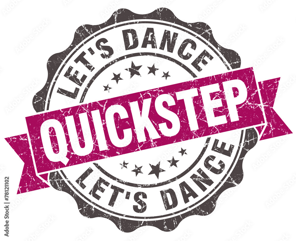 Fototapeta premium quickstep grunge violet seal isolated on white