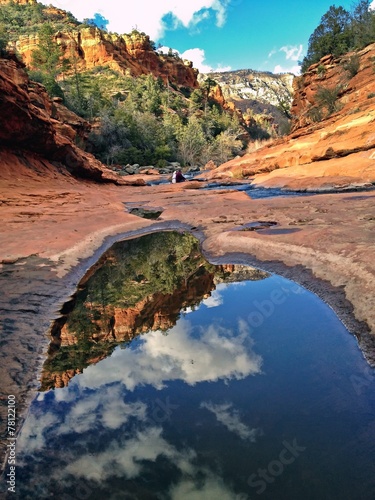 Reflections at Slide Rock State Park in Sedona, Arizona, USA