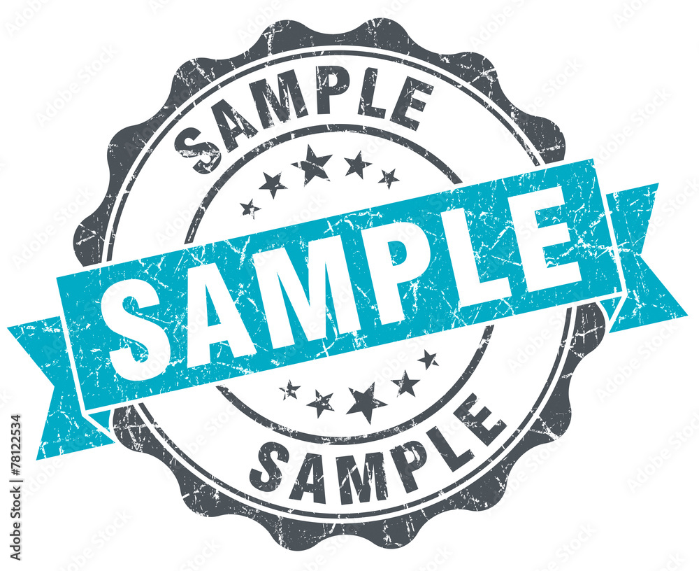 Obraz premium sample vintage turquoise seal isolated on white