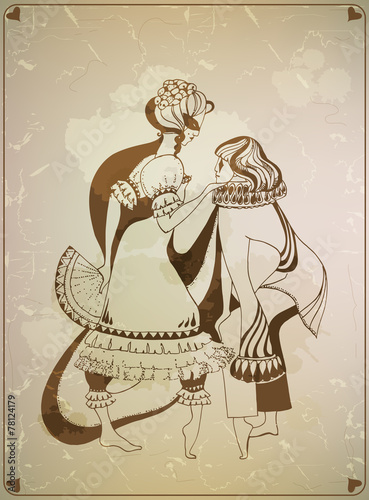 Man and woman in carnival masks.