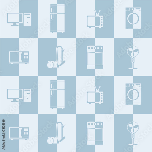 Seamless background with home technics