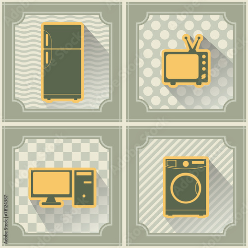 Seamless background with home technics