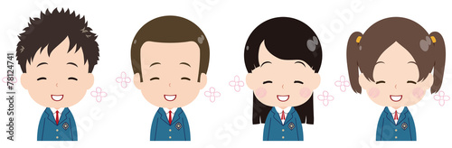 学生　ブレザー　ほっこり