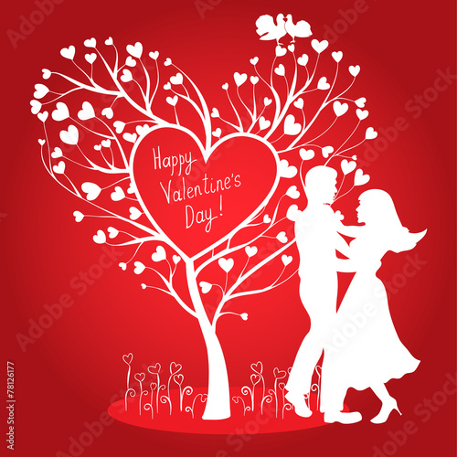 Greating Valentines card with dancing couple