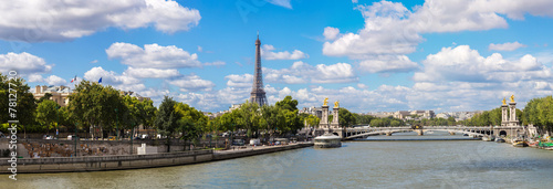 Eiffel Tower and bridge Alexandre III #78127720