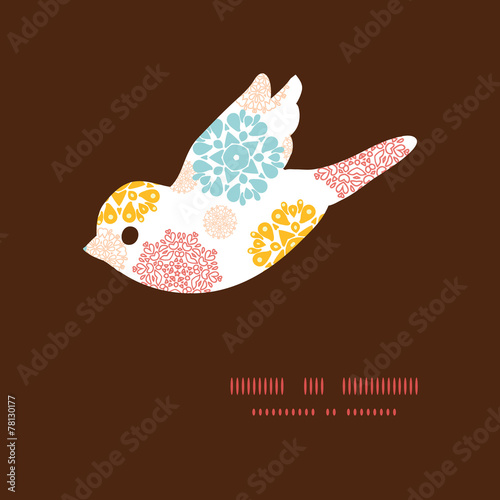 Vector abstract decorative circles stars bird silhouette pattern