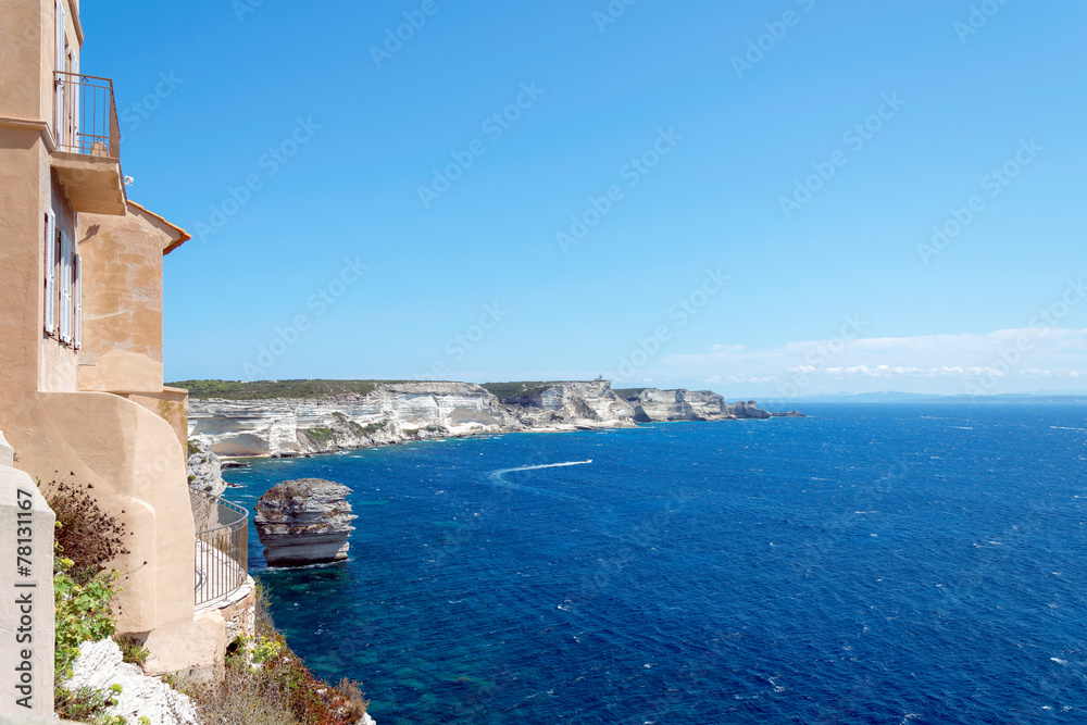 The White cliffs of Bonifacio views from the citadel, Corsica