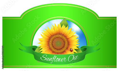 the label on the bottle of sunflower oil