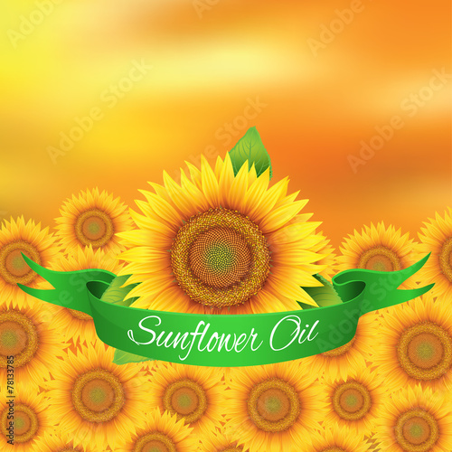the label on the bottle of sunflower oil