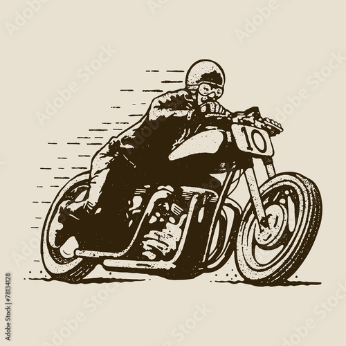 Canvas Print vintage motorcycle racing
