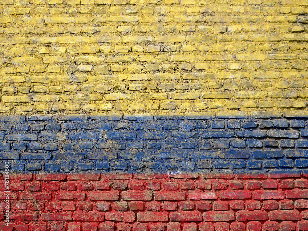 Colombia flag painted on wal