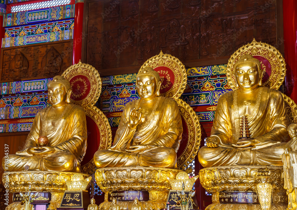 Fototapeta premium Buddha statues in temple