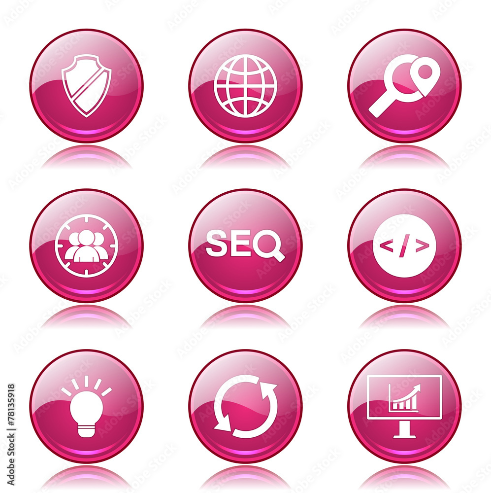 SEO Internet Sign Pink Vector Button Icon Design Set 2 SEO Internet Sign Pink Vector Button Icon Design Set 2