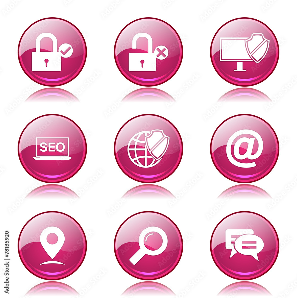 SEO Internet Sign Pink Vector Button Icon Design Set 3 SEO Internet Sign Pink Vector Button Icon Design Set 3