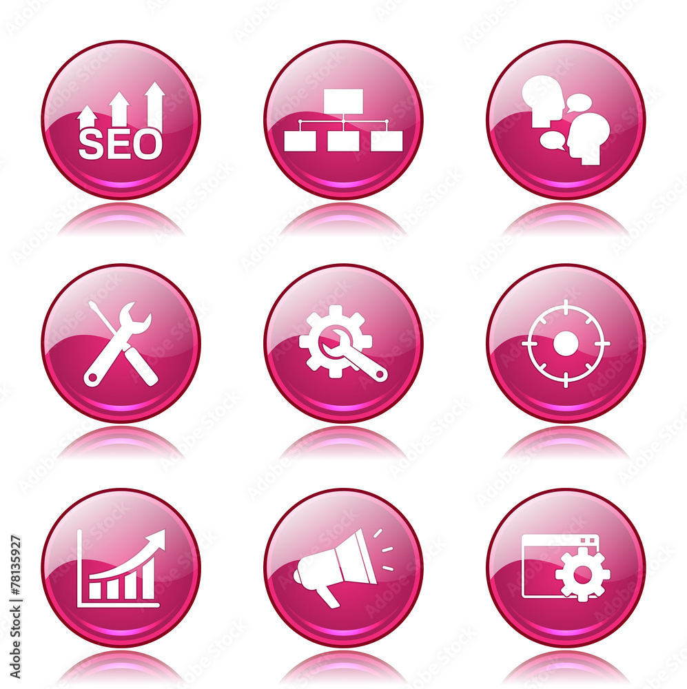 SEO Internet Sign Pink Vector Button Icon Design Set 5 SEO Internet Sign Pink Vector Button Icon Design Set 5