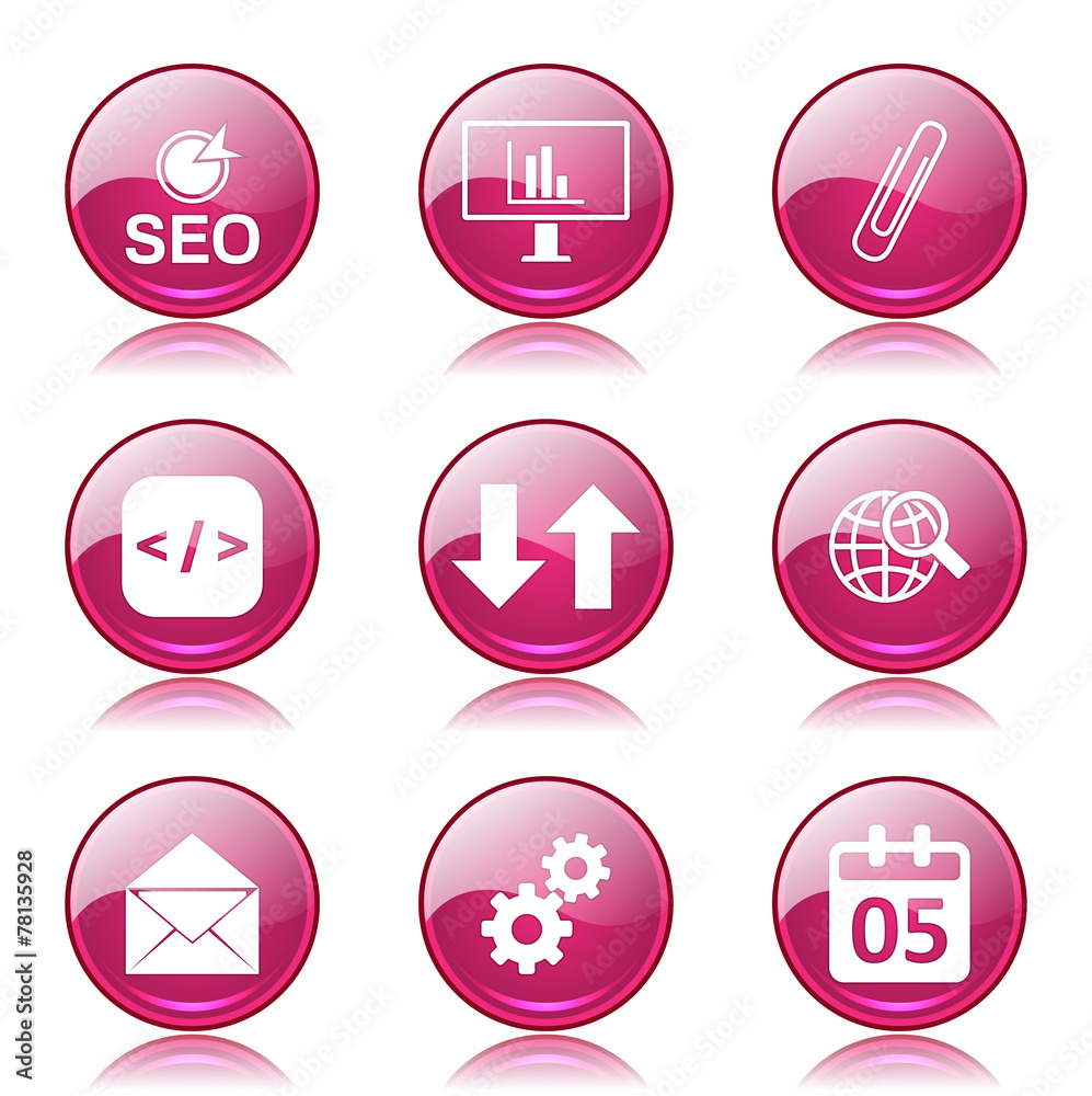 SEO Internet Sign Pink Vector Button Icon Design Set 6 SEO Internet Sign Pink Vector Button Icon Design Set 6