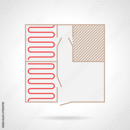 Colorful vector icon for underfloor heating project