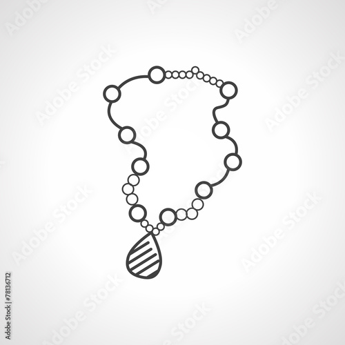 Black vector icon for necklace