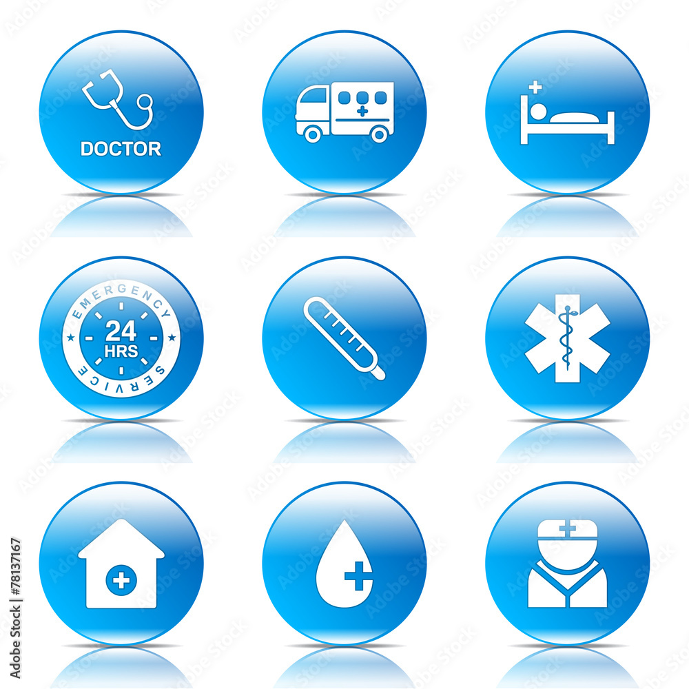 Hospital Health Blue Vector Button Icon Design Set 2 Hospital Health Blue Vector Button Icon Design Set 2