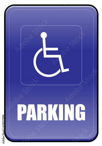 Parking sign for disabled