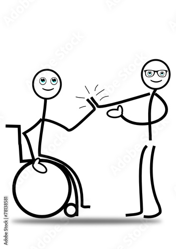 Strichmännchen High Five Inklusion