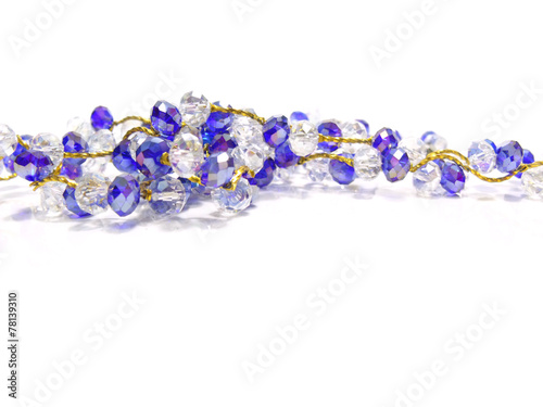 beautiful string of beads necklace isolated on white