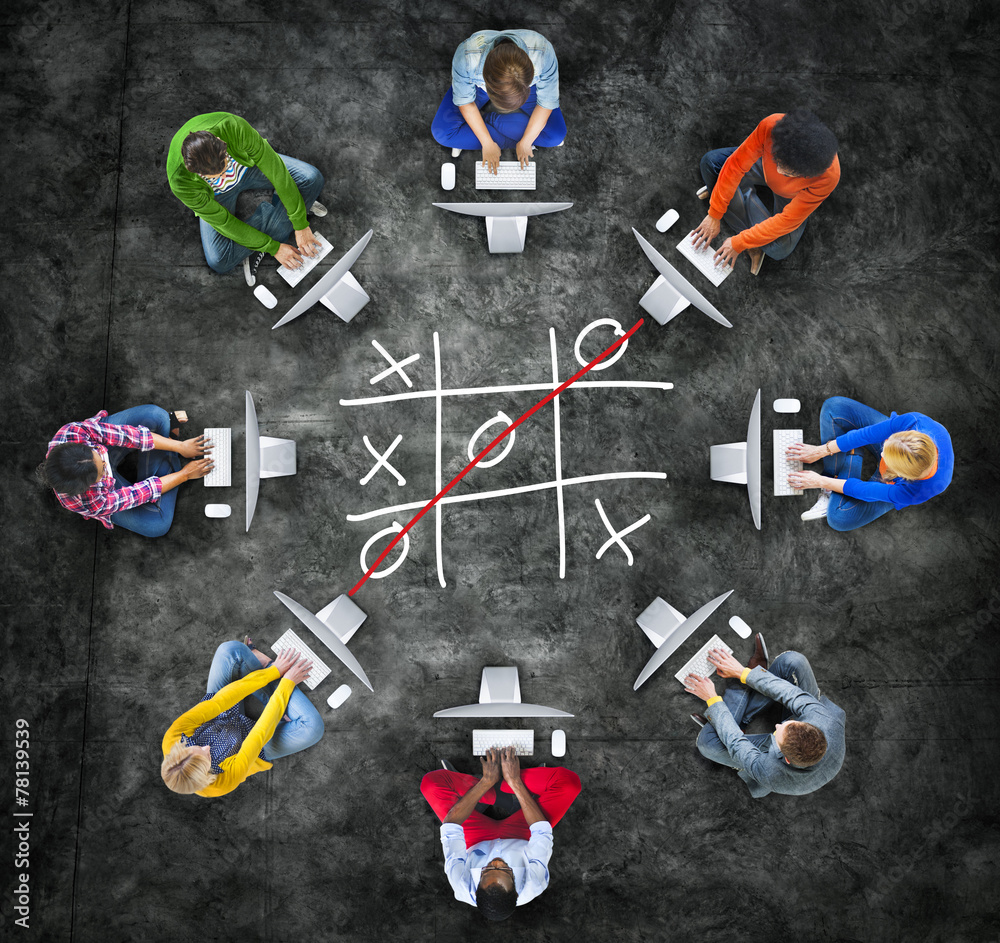 Tic Tac Toe Game Competition XO Win Challecge Concept Tic Tac Toe Game Competition XO Win Challecge Concept