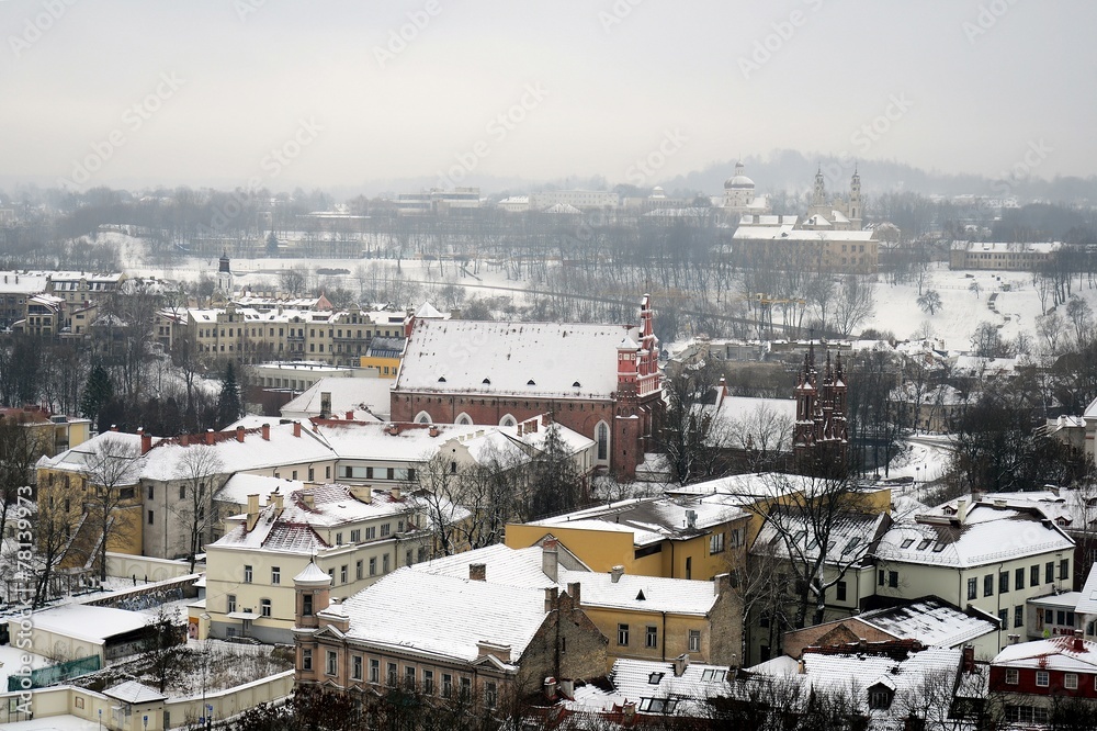 Vilnius Winter Panorama From Gediminas Castle Tower