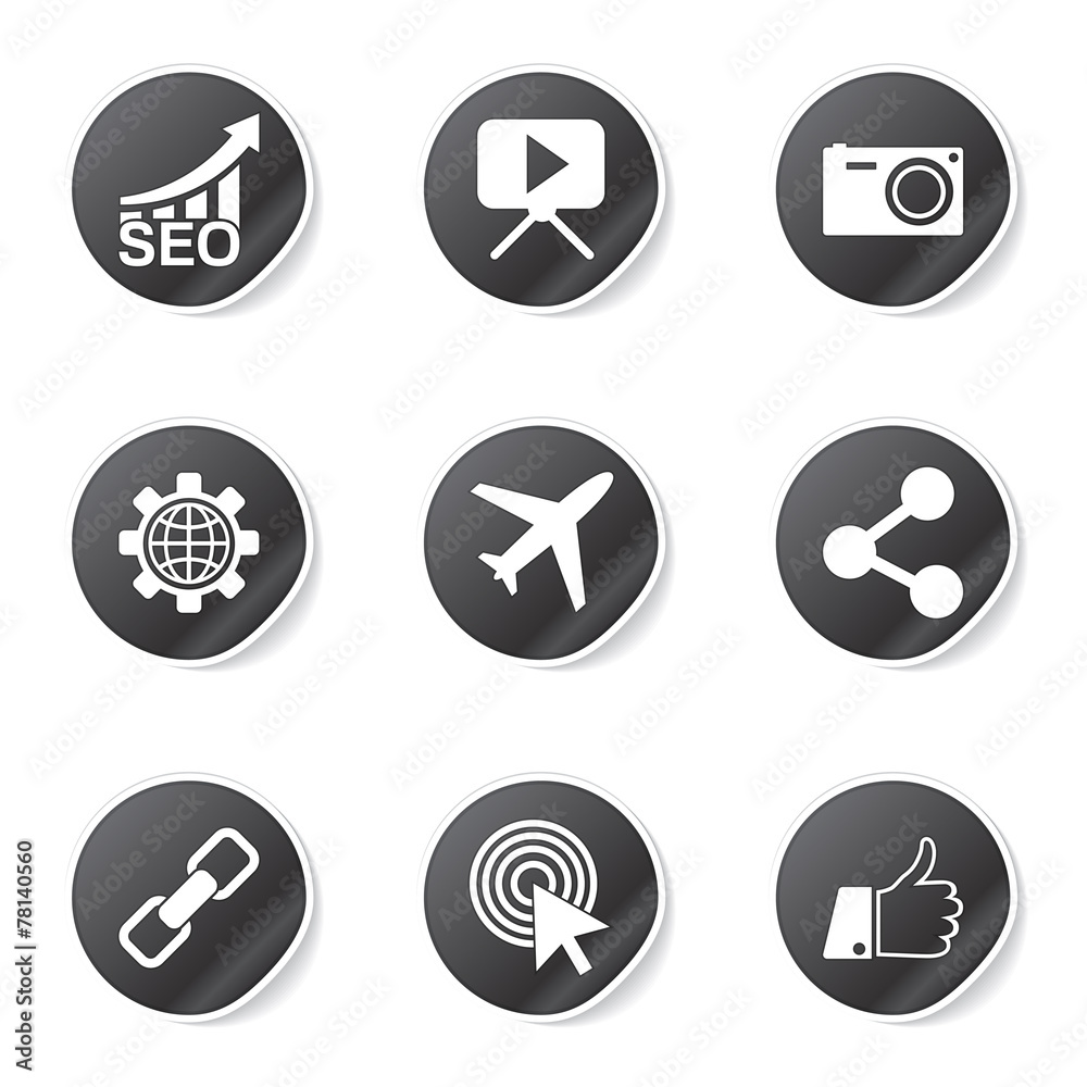 SEO Internet Sign Black Vector Button Icon Design Set 1 SEO Internet Sign Black Vector Button Icon Design Set 1