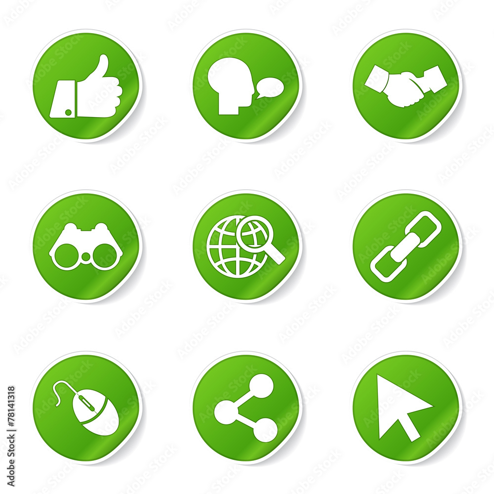 Social Internet Green Vector Button Icon Design Set Social Internet Green Vector Button Icon Design Set