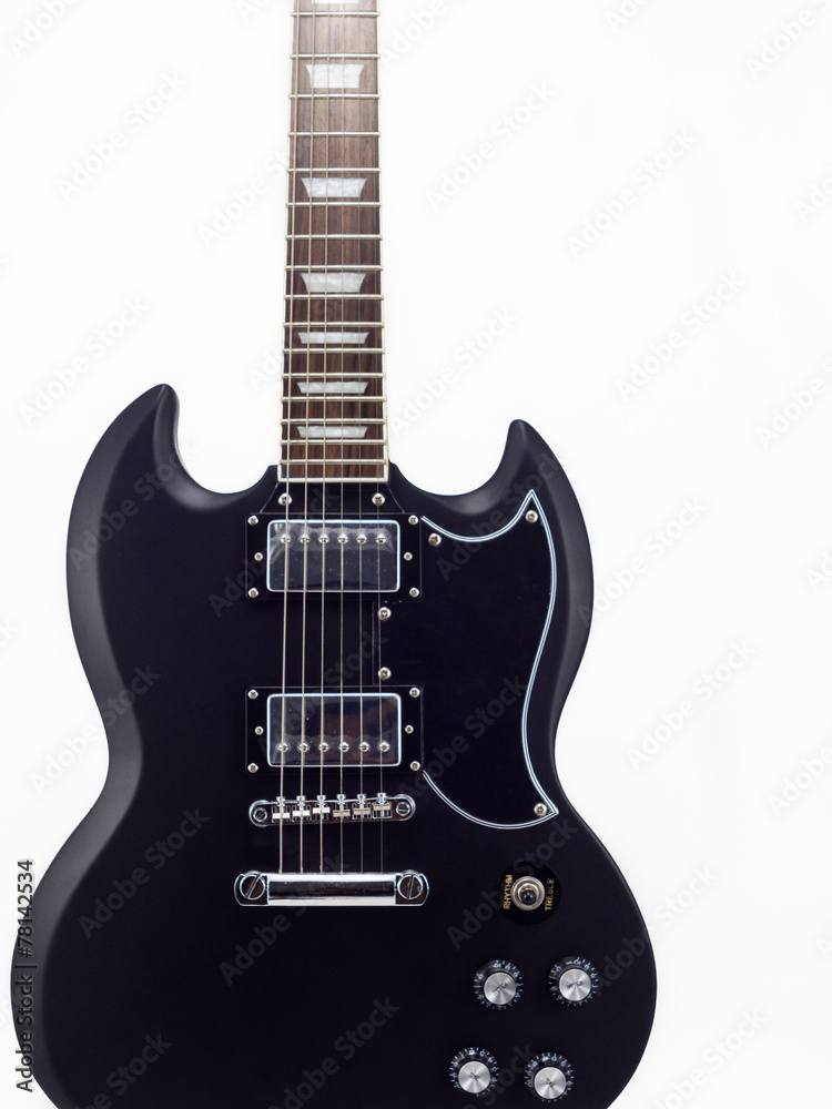 Electric guitar on white background, SG, Isolate
