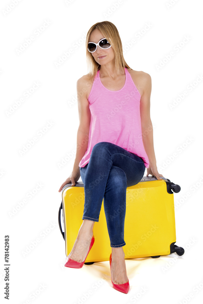 Woman with luggage Woman with luggage