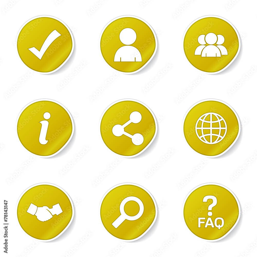 Fototapeta premium Web Internet Yellow Vector Button Icon Design Set 2