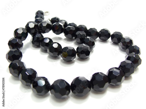 close up of black crystal bead