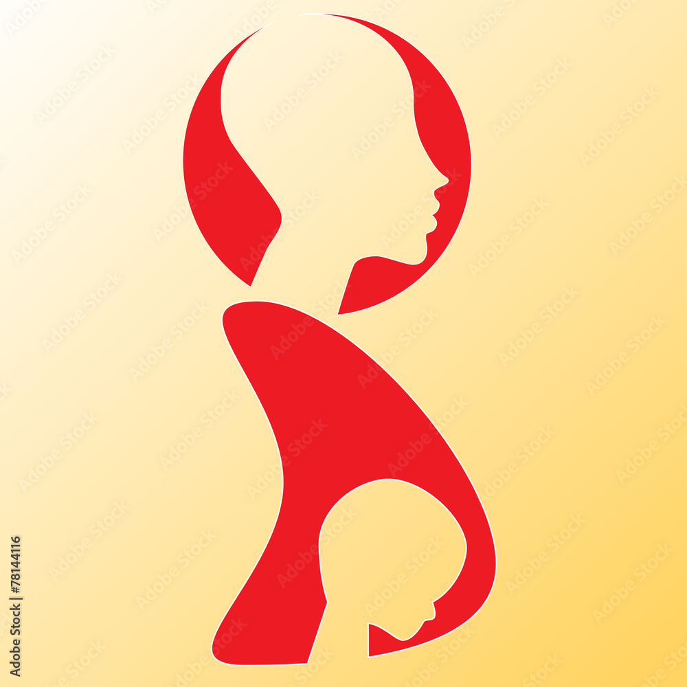 pregnant woman, stylized vector symbol pregnant woman, stylized vector symbol