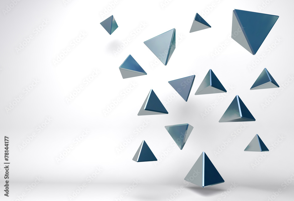 abstract background with group of chrome triangles abstract background with group of chrome triangles