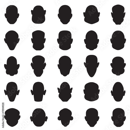 character face vector shapes, cartoon head icon