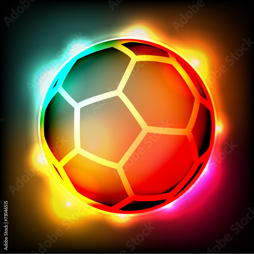 Soccer Ball Football Colorful Lights Illustration