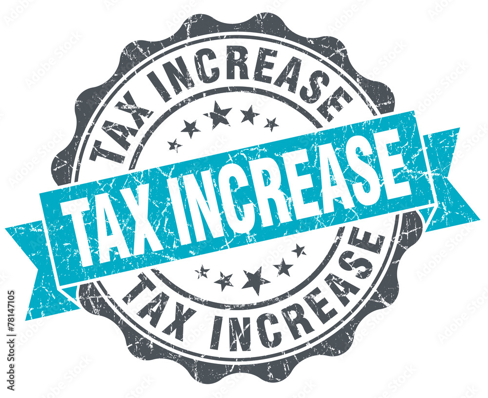 Obraz premium tax increase vintage turquoise seal isolated on white