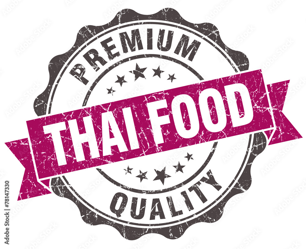 Obraz premium thai food grunge violet seal isolated on white