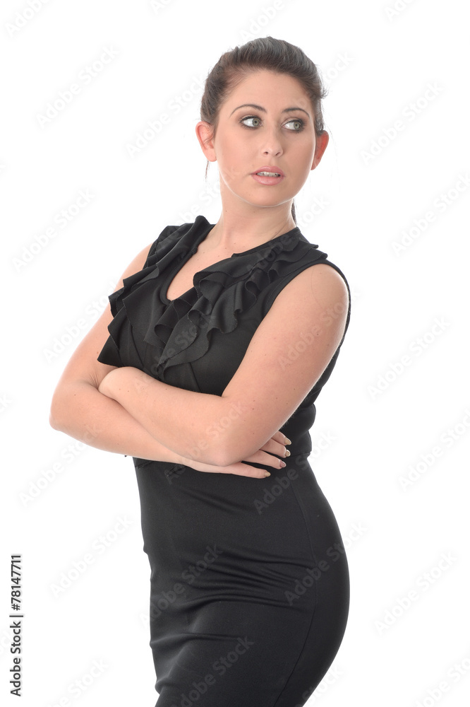 Thoughtful Serious Young Woman Thoughtful Serious Young Woman