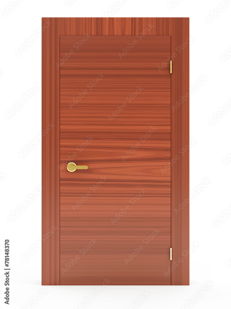 Fototapeta premium Modern Wooden Door isolated on white background